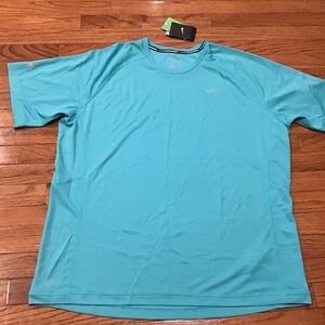 Nike Miler Dri-Fit Crew Running T Shirt Sports Gym Top Tee Teal - Mens XXL 2XL